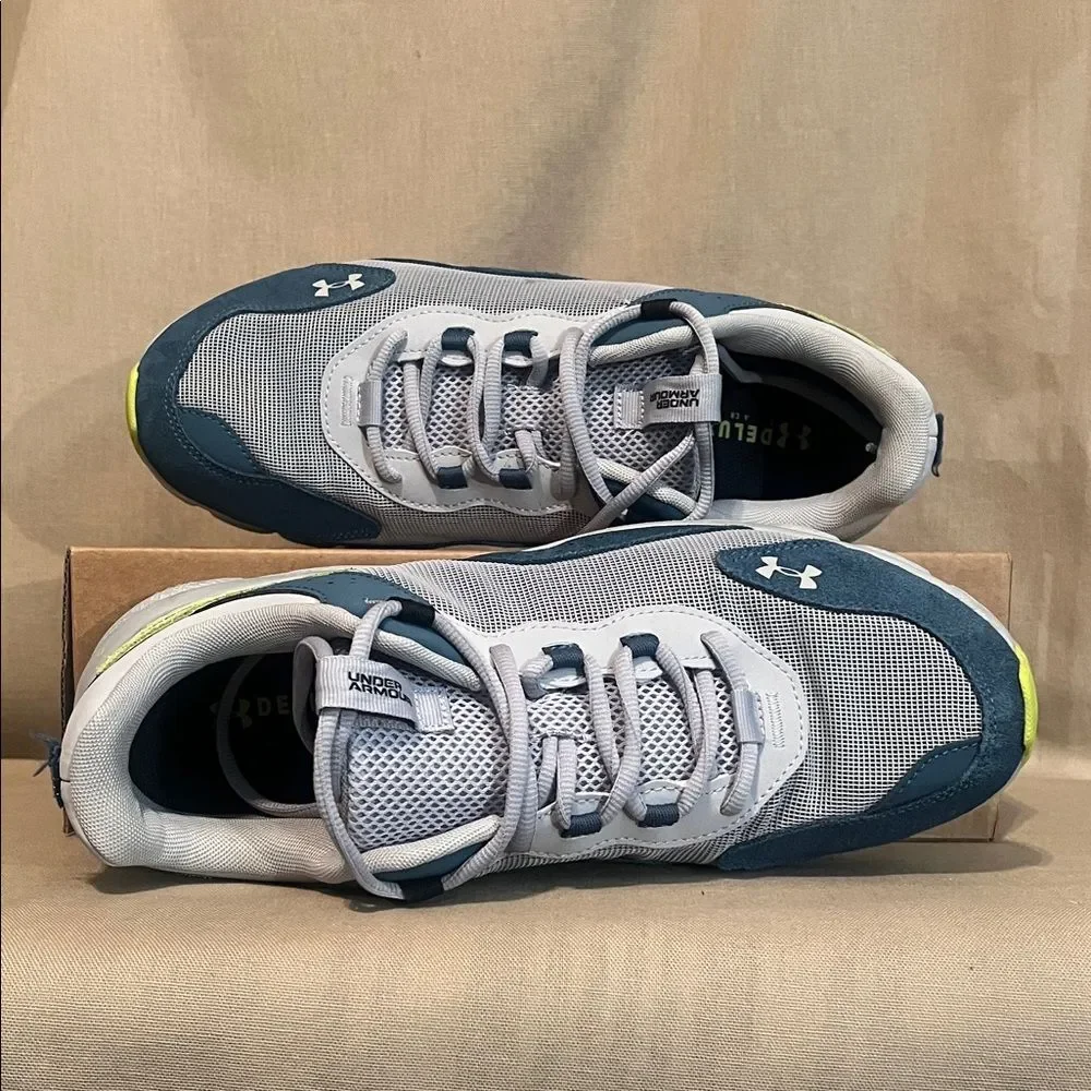 Under Armour Men’s Running Training Shoes Blue Gray Lime 12 mens